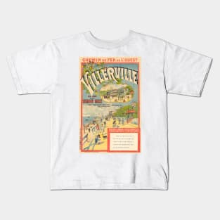 Villerville France Railroad Vintage Poster 1890 Kids T-Shirt